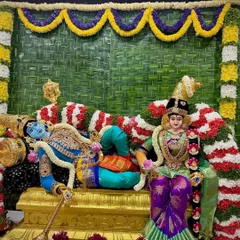 For us, a saree can be a sacred offering. Here, our handcrafted Kanchipuram silk adorns the divine form of Goddess Lakshmi during the Varamahalakshmi Vrata, symbolizing the deep bond between heritage, devotion, and timeless elegance.