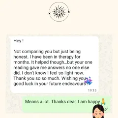 This is why I do what I do. My readings go beyond just predictions; they are meant to provide the clarity and answers you need to heal and reclaim your power. This heartfelt feedback from a client shows how a single session can provide direction that was missing for months.