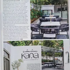 We were delighted to see our project, Kana Cafe, featured in Trends Magazine. The article describes the Bali-inspired cafe as an oasis to escape the urban chaos, highlighting its refreshing and functional design.