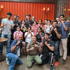 Participants of the Bar Fight Seminar at Chembur Social. These workshops are designed for everyday people to learn practical protection skills.