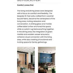 "Comfort comes first." Architect and Interiors India highlighted our focus on creating comfortable and flexible living and dining areas in the 'ARAH' project.