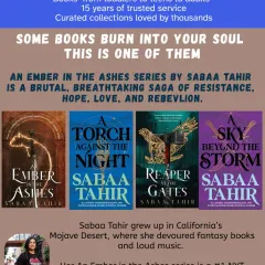 "An Ember in the Ashes" is a breathtaking saga of resistance, hope, and rebellion. This epic fantasy series is perfect for readers who love high-stakes action, complex characters, and enemies-to-lovers romance.