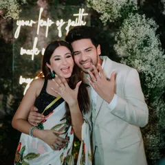 The official "we're engaged" photo! We captured Armaan and Aashna's pure joy as they showed off their rings, marking the beginning of their forever.