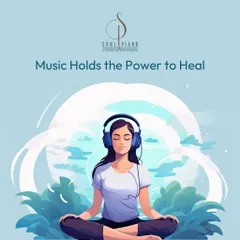 Music holds the power to heal. This image illustrates how listening to or playing music can be a form of meditation, helping you find balance and mental clarity. It is a journey inward, guided by sound.