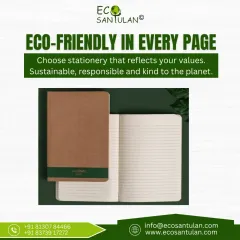 This open journal shows the quality of the recycled paper, which is perfect for writing and note-taking. Choosing stationery that reflects your values is an easy way to live a more sustainable life.