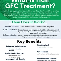 Learn how Hair GFC treatment works. This regenerative procedure involves extracting growth factors from your blood and injecting them into the scalp to nourish follicles and reduce hair loss.