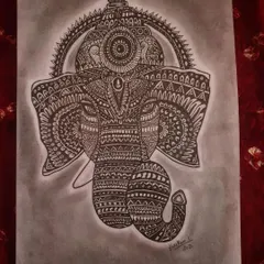 This detailed mandala drawing of Lord Ganesha is a form of meditation for me. Every line and pattern is drawn with focus and devotion. I create these intricate pieces to bring a sense of peace and spirituality into your home.