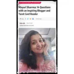 A screenshot from my interview with Icy Tales, where I answered 14 questions about my life as a blogger and tarot card reader.
