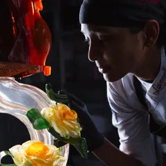 A close-up of our student Ashwitha's bronze medal-winning sugar and chocolate sculpture. We provide the mentorship and training to help our students achieve excellence.