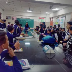 A wide shot of the classroom during my healthy diet awareness program. The energy and eagerness to learn from these kids were infectious.