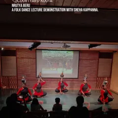 A folk dance lecture demonstration, 'Nrutya Beru', with Sneha Kappanna. The performance combined live dance with visuals projected on our screen, creating an educational and immersive experience.
