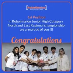 Our teams consistently prove their skills at every level. We congratulate Team "High Voltage" for securing the 1st Position in the Robomission Junior High Category at the World Robot Olympiad (WRO) North and East Regional championship. This victory is a key step on their path to competing on the national stage.