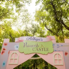 Every detail matters in creating a magical world. This personalized 'Princess Castle' entrance sign, nestled among the trees, was the first hint of the enchanting celebration that awaited guests.