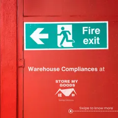 My warehouses are fully compliant with all safety norms, including clearly marked fire exits. This is just one of the many measures I take to ensure the safety of your belongings.