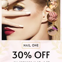 A duplicate of our 30% off promotional graphic for our new Sangam Courtyard salon. We want to make sure everyone hears about our great opening offers.
