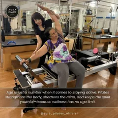 This photo says it all. Age is just a number when it comes to staying active. Pilates strengthens the body, sharpens the mind, and keeps the spirit youthful. Wellness has no age limit.