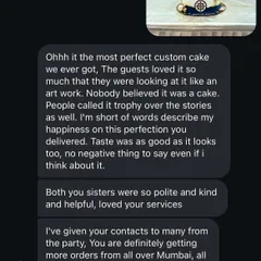 We are so grateful for clients who take the time to share such detailed and positive reviews. It motivates us to keep creating beautiful and delicious cakes.