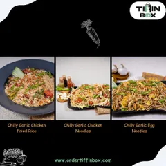 Love garlic? Our Chilly Garlic Chicken Fried Rice and Noodles are for you. We also have a Chilly Garlic Egg Noodles option for those who want a protein boost. It's spicy, flavorful, and incredibly satisfying.