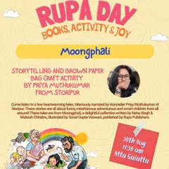 Poster for 'Moongphali', a storytelling and craft activity for children.