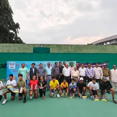 Eshita celebrating her Singles win at the AITA U/14 Super Series (SS) in Bengal, a top-tier junior event.