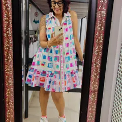 A burst of color to kick off the weekend. This playful, free-flowing dress is from a brand I discovered at an exhibition in Hyderabad. It was love at first sight.