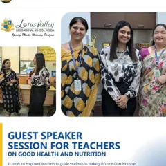 It was an honor to be invited as a guest speaker at Lotus Valley International School. I conducted a session for teachers on 'Physical Wellness: Nutrition and Health' to empower them with the tools to guide their students and prioritize their own well-being.
