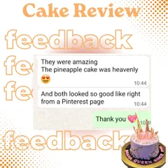 "Right from a Pinterest page" is such a wonderful compliment! I am so glad the customer loved the look and taste of their pineapple cake.