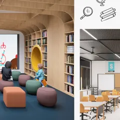 A graphic collage for International Education Day. We believe in harnessing the power of AI to enhance learning, while ensuring human ingenuity and insight remain at the heart of innovation and design.
