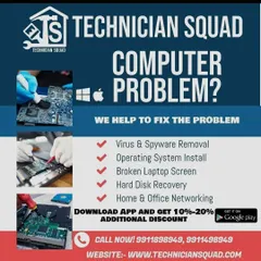Whether it's a software glitch or a hardware failure, we have the solution. We specialize in virus and spyware removal, complete operating system installation, broken laptop screen repair, and critical hard disk data recovery services.