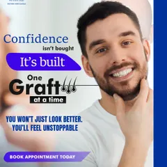 Confidence isn't bought, it's built one graft at a time. With my FUE hair transplant, you won't just look better, you'll feel unstoppable.