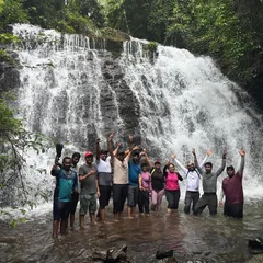 This is what pure joy looks like! A happy group enjoying a natural shower in a beautiful waterfall in Uttara Kannada. My trips are all about creating these moments of fun and freedom, where you can forget everything and just be yourself.