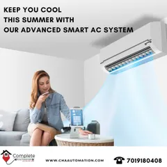 Keep cool this summer with our advanced smart AC system. Using voice commands or your tablet, you can easily adjust the temperature to stay comfortable during the hottest days.