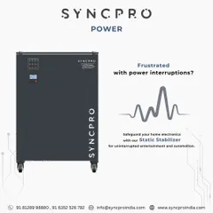 Frustrated with power interruptions? Our static stabilizer is the solution. It safeguards your home electronics, ensuring you enjoy uninterrupted entertainment and automation without worrying about power quality.
