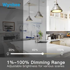 Our smart lighting offers a full 1% to 100% dimming range, giving you precise control over your home's illumination. Whether you need bright light for tasks in the kitchen or a soft glow for relaxing, you can set the perfect level for any scene.