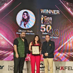 Here I am accepting the iGen Top 50 under 40 award from Architect and Interiors India. This recognition is a milestone that I share with my dedicated team and wonderful clients who trust me to create inspiring branded workspaces.