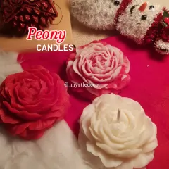 We were so excited to create these Peony-shaped candles. Each one is hand-poured with pure soy wax, capturing the intricate layers of a blooming flower. They are beautiful as a decorative accent and release a gentle fragrance when lit.