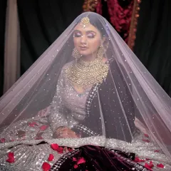 Learn how to ensure makeup looks perfect from every angle and even under a veil. This shot highlights the durability and finish of a professionally done bridal look.
