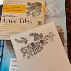 My hospital survival kit: an art pad, medical records, and the sketch that came out of my waiting time. Art is truly therapy.