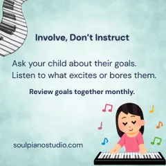 Involve your child in their own learning journey. Asking them what excites them and reviewing goals together makes them an active participant, turning instruction into a shared adventure.