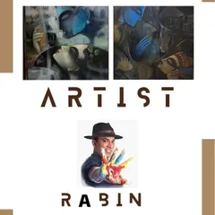 An artist feature card from the Srishti Art Gallery in Kolkata for our group exhibition.