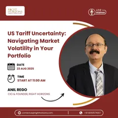 This is an announcement for a live webinar with our CIO & Founder, Anil Rego, on navigating market volatility caused by US tariff uncertainty. The session aims to equip investors with actionable insights to protect and grow their portfolios.