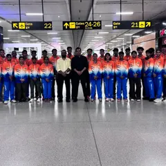 The full Indian Karate team at the airport, ready to depart for the 23rd AKF Asian Championship in China. We sponsored a significant portion of the team's travel, ensuring our best players get the exposure they deserve.