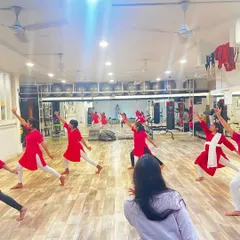 A focused moment in our junior class as students practice the Garuda Mandalam. Building a strong foundation in posture and form is the first step on their dance journey, and I am so proud of their dedication.