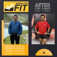 Yogesh Sir proves that age is just a number. He went from 94kg to a fit 80kg, gaining lean muscle and inspiring everyone at the gym. His journey was fueled by a balanced diet and consistent effort.