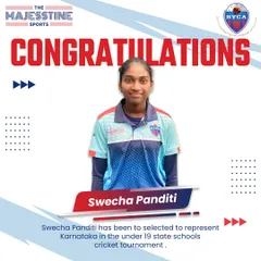 A huge congratulations to Swecha Panditi for being selected to represent Karnataka in the Under-19 state schools cricket tournament. Your dedication is an inspiration.