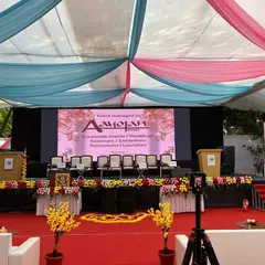 I handle prestigious institutional events with the professionalism they require. This is the stage setup for the IIT Bombay Convocation, featuring three 10x10 LED screens, formal seating for dignitaries, and elegant draping, all managed by my team for seven days.