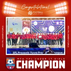 Lifting the trophy as MFA YPL Under 17 Girls Champions. A proud moment for the players, coaches, and the entire FSI family.