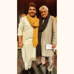 With the legendary poet and lyricist Javed Akhtar sahab after our show "Anant". It was an unforgettable experience to provide the rhythmic backdrop for his powerful words.