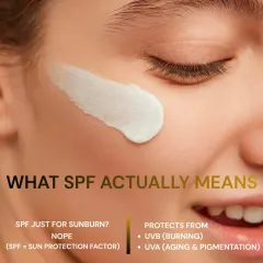 SPF doesn't just prevent sunburn (UVB rays). A broad-spectrum sunscreen also protects you from UVA rays, which are responsible for premature aging and pigmentation.