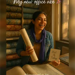 A happy client has selected a design for her new office. Whether you're browsing my catalogues or bringing your own ideas, I am here to help you find the perfect wallpaper to match your vibe.